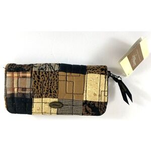 Donna Sharp Wallet Sandstone Quilted Patchwork 8" x 4" Zip NWT
